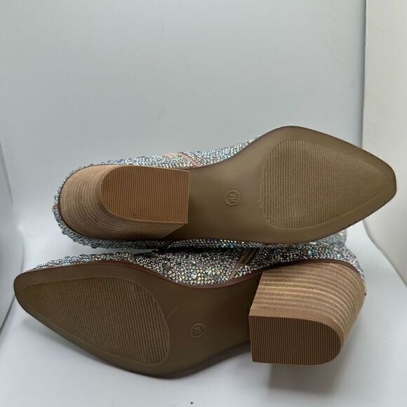 CUSHIONAIRE Women's Rhinestone Western boot +Memory Foam 7 SILVER - Picture 5 of 7